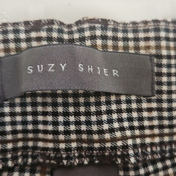 Suzy Shier Buffalo Check Mid-Rise Skinny Casual Pants Brown XS - Picture 7 of 16